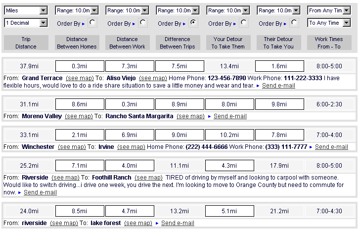 Sample match page